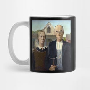 American Gothic, by Grant Wood, Oil on Beaverboard, 1930. Mug